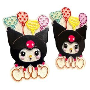 Gothic Sanrio Kuromi 2pcs Hair Accessories Hair Clip's adorable & sp… New